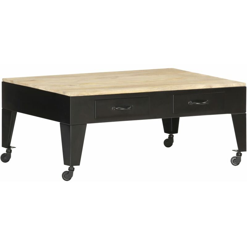 

Mesa de centro de madera maciza de mango 100x60x40 cm - Marrón