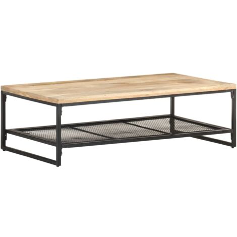 Mesa de centro de madera maciza de mango 110x60x35 cm vidaXL