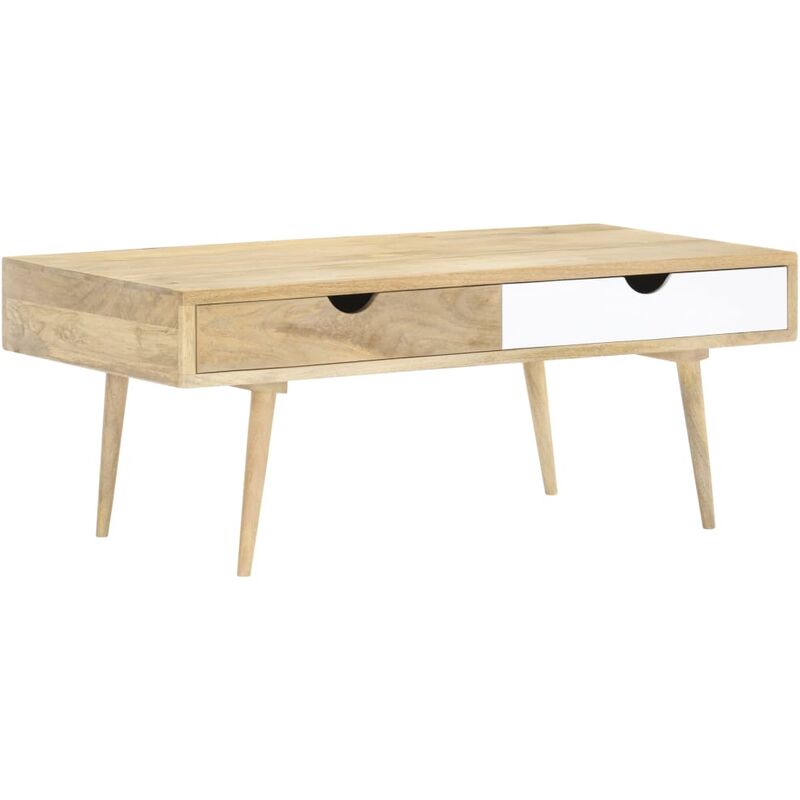 

Mesa de centro de madera maciza de mango 117x55x45 cm - Marrón - Vidaxl