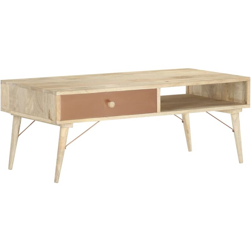 

Mesa de centro de madera maciza de mango 118x57x45 cm