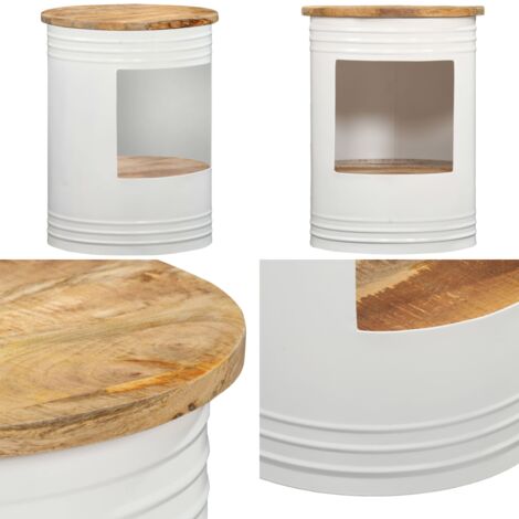Mesa de centro de madera maciza de mango 43x55 cm - Madera maciza - Mango