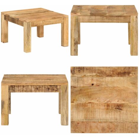 Mesa de centro de madera maciza de mango 55x55x35 cm - Madera maciza - Mango