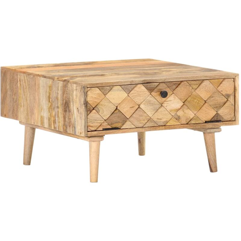 

Mesa de centro de madera maciza de mango 68x68x38 cm