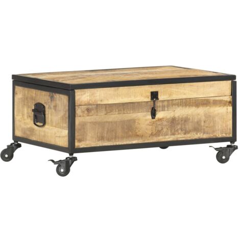 Mesa de centro de madera maciza de mango 70x50x33 cm vidaXL