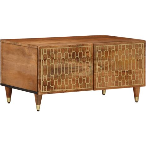 Mesa de centro de madera maciza de mango 80x50x40 cm vidaXL