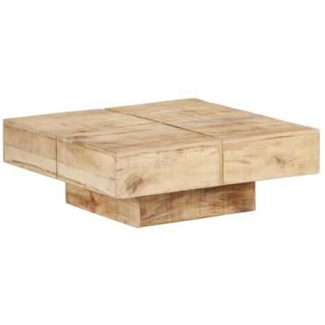 Mesa de centro de madera maciza de mango 80x80x28 cm vidaXL