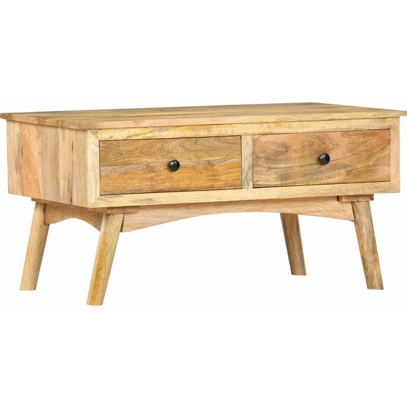 

Mesa de centro de madera maciza de mango 82x52x42 cm - Marrón