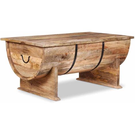 Mesa de centro de madera maciza de mango 88x50x40 cm vidaXL
