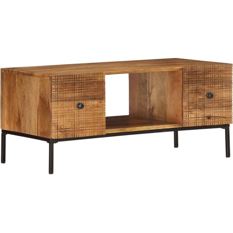 

Mesa de centro de madera maciza de mango 90x45x40cm - Marrón