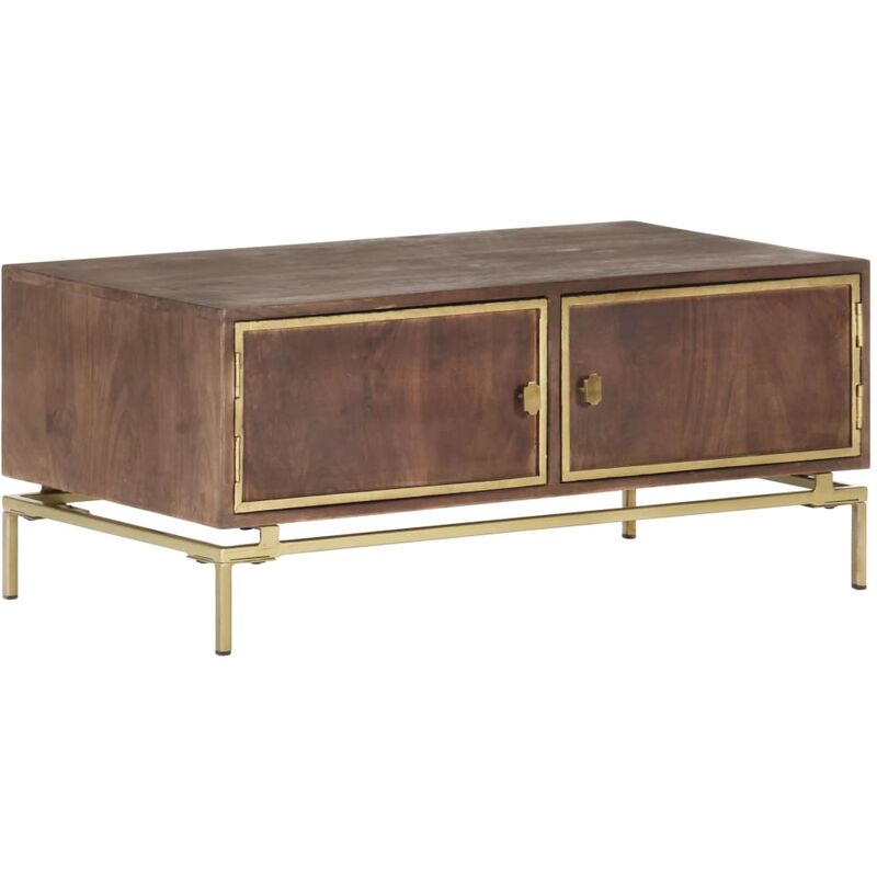 

Mesa de centro de madera maciza de mango 90x50x40 cm