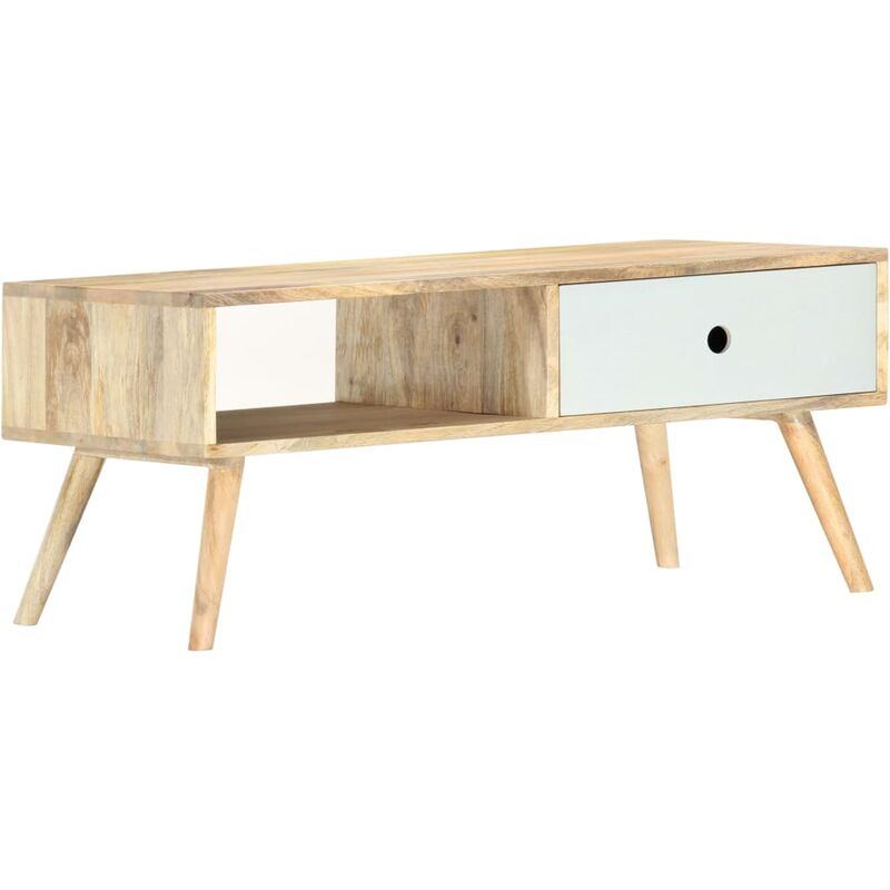 

Mesa de centro de madera maciza de mango 90x50x40 cm - Marrón - Vidaxl