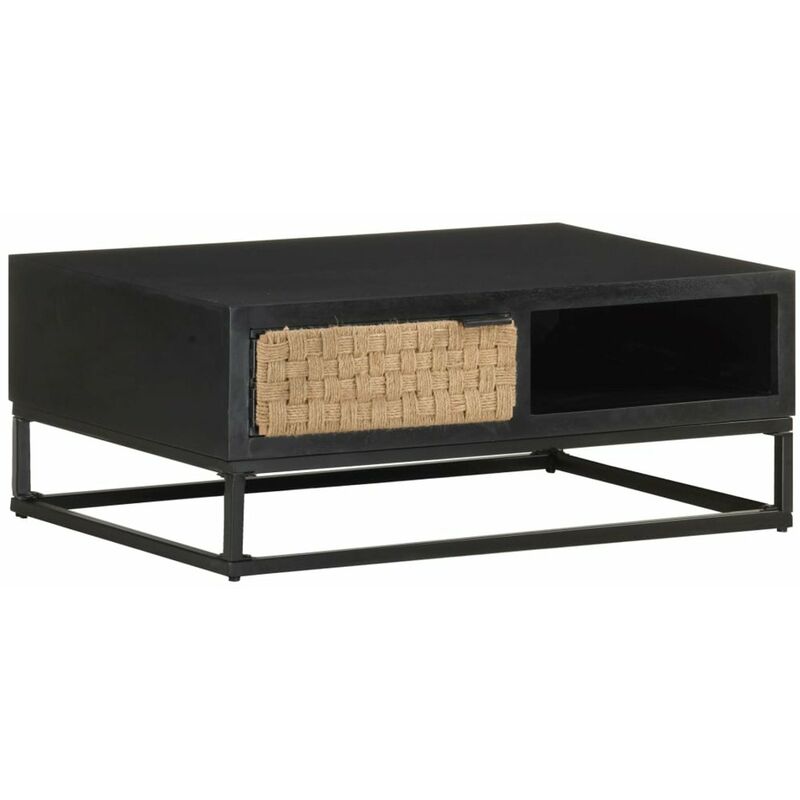 

Mesa de centro de madera maciza de mango 90x60x35 cm