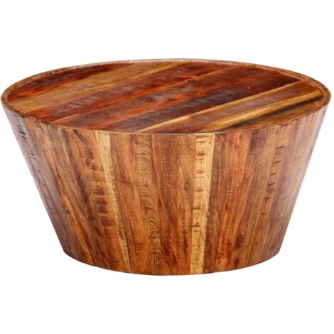 Mesa de centro de madera maciza de mango en bruto 65x65x33 cm vidaXL - Marrón