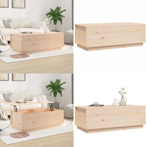 Mesa de centro de madera maciza de pino 100x50x35 cm - Mesa de madera - Mesa de salón