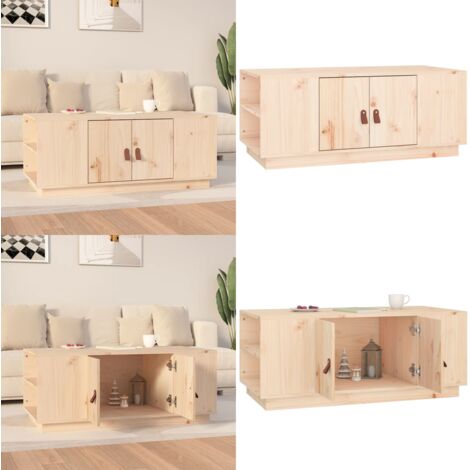 Mesa de centro de madera maciza de pino 100x50x41 cm - Madera maciza - Mesa de centro de pino