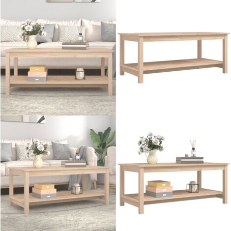 Mesa de centro de madera maciza de pino 110x55x45 cm - Mesa de madera - Mesa de salón