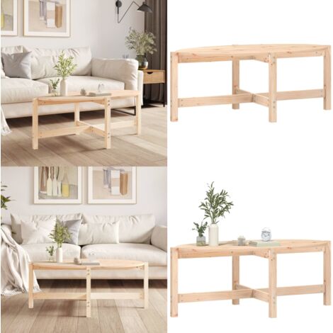 Mesa de centro de madera maciza de pino 118x63x45 cm - Madera maciza - Mesa de centro de pino