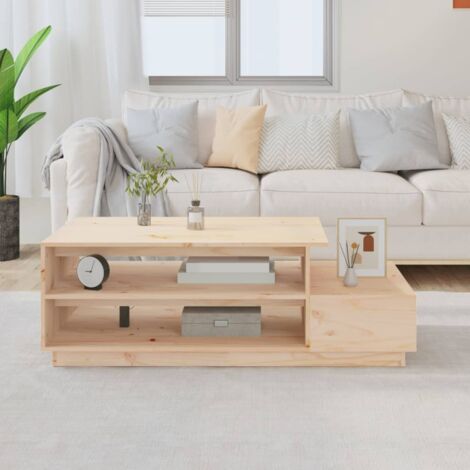 Mesa de centro de madera maciza de pino 120x50x40,5 cm vidaXL