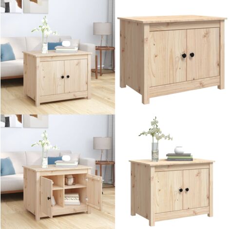 Mesa de centro de madera maciza de pino 71x49x55 cm - Madera maciza - Pino