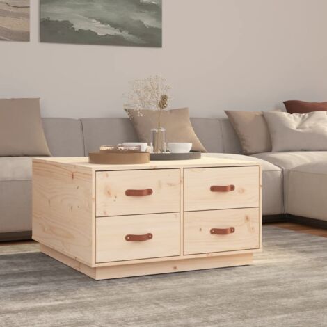 Mesa de centro de madera maciza de pino 80x80x45 cm vidaXL