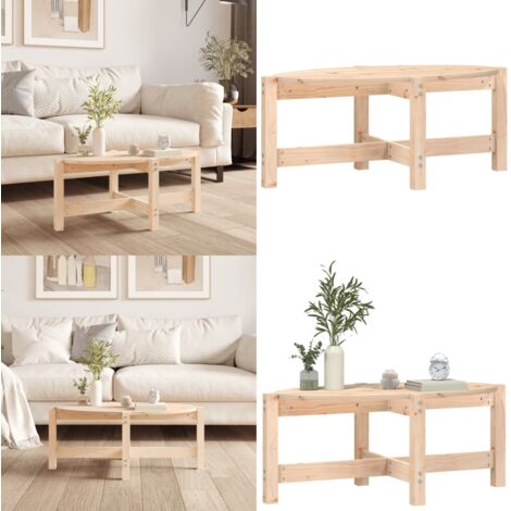 Mesa de centro de madera maciza de pino 87x48x35 cm - Madera de pino - Mesa de centro de madera