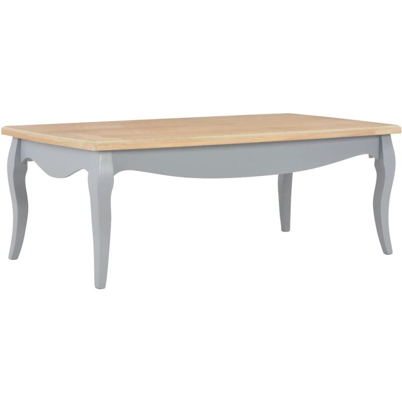 

vidaXL Mesa de Centro Madera Maciza de Pino 110x60x40 cm Gris y Marrón - Gris