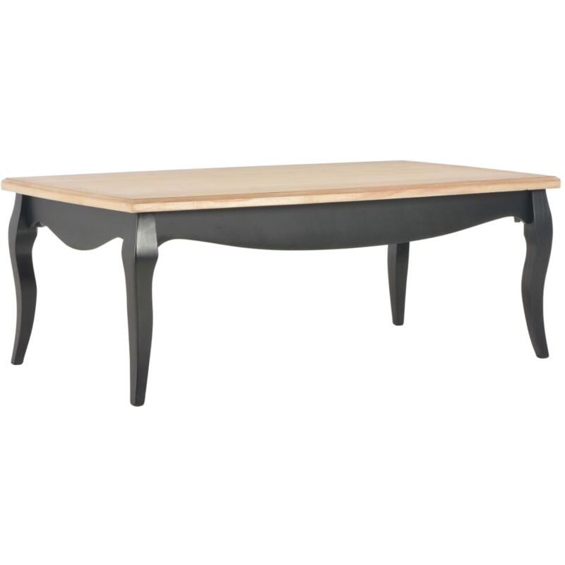 

Mesa de Centro Madera Maciza de Pino 110x60x40 cm Negro Marrón - Negro - Vidaxl