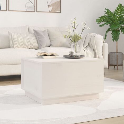 Mesa de centro de madera maciza de pino blanco 60x50x35 cm vidaXL