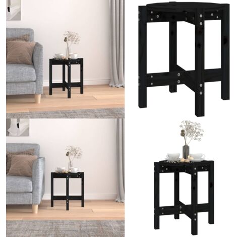 Mesa de centro de madera maciza de pino negro Ø42,5x45 cm - Mesa de madera - Mesa de centro de pino