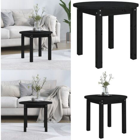 Mesa de centro de madera maciza de pino negro Ø 55x45 cm - Mesa de madera - Mesa de pino