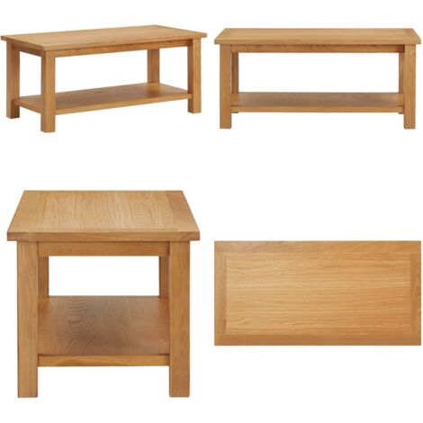 Mesa de centro de madera maciza de roble 90x45x40cm - Madera maciza - Roble
