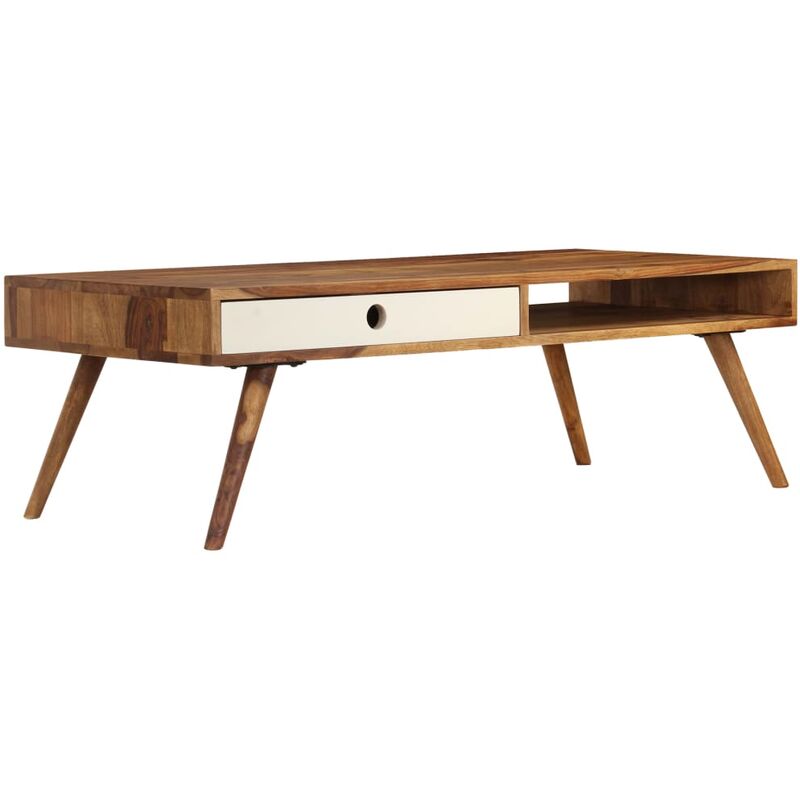 

Mesa de centro de madera maciza de sheesham 110x50x35 cm - Marrón - Vidaxl