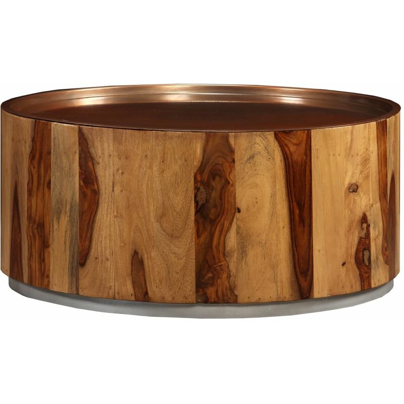 

Mesa de centro de madera maciza de sheesham y acero 68 cm