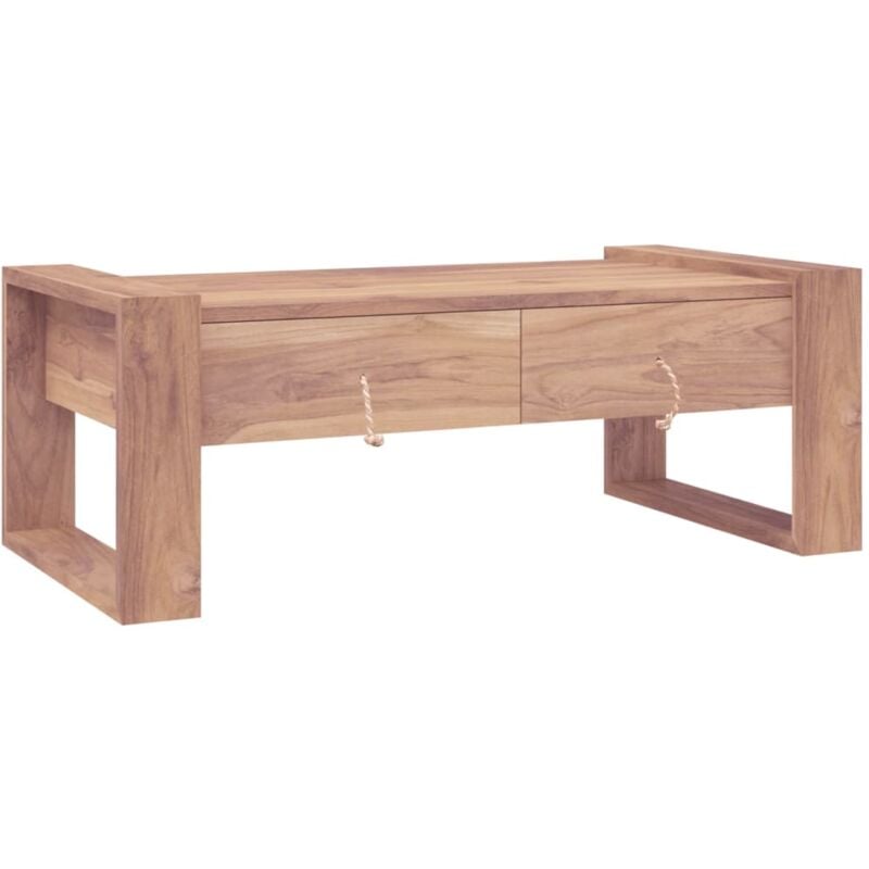 

Mesa de centro de madera maciza de teca 110x60x40 cm - Marrón - Vidaxl