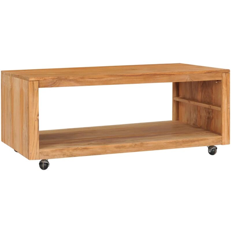 

vidaXL Madera Maciza de Teca Mesa de Centro 110x60x40 cm - Marrón