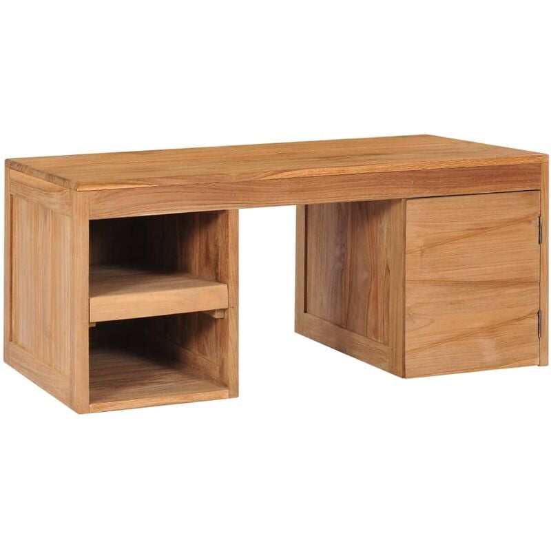 

vidaXL Mesa de centro de madera maciza de teca 90x50x40 cm - Marrón