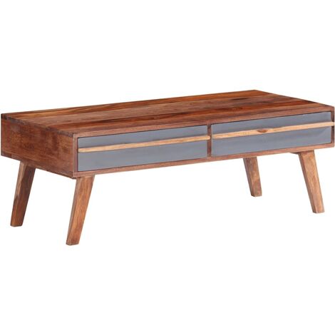 Mesa de centro de madera maciza gris 110x50x40 cm vidaXL