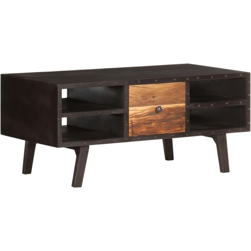 

Mesa de centro de madera maciza reciclada 100x50x45 cm - Negro - Vidaxl