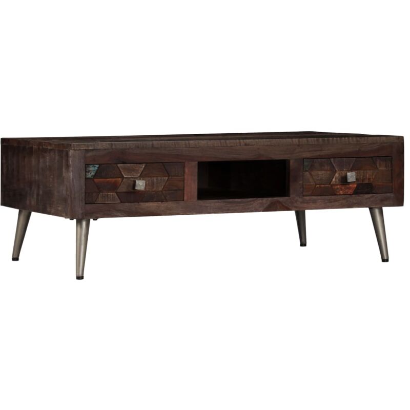 

vidaXL Mesa de Centro 100x60x35 cm de Madera Maciza Reciclada - Marrón