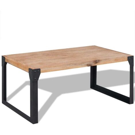 Mesa de centro de madera maciza reciclada 100x60x45 cm