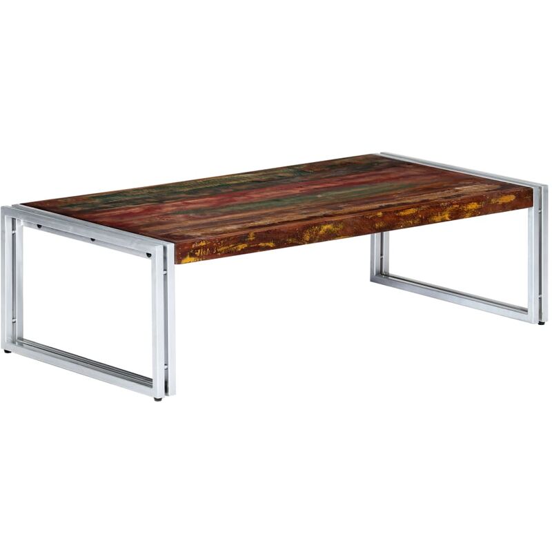 

vidaXL Mesa de Centro de Madera Maciza Reciclada 120x60x35 cm - Multicolor