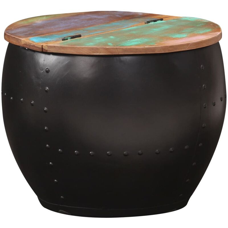 

Mesa de centro de madera maciza reciclada 53x43 cm