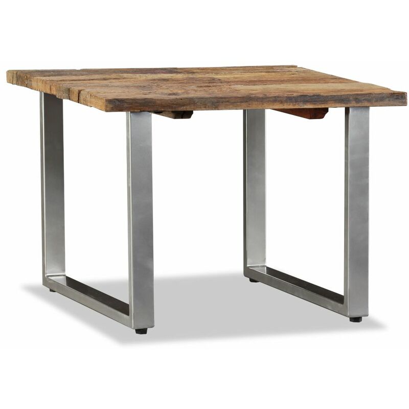 

Mesa de centro de madera maciza reciclada 55x55x40 cm