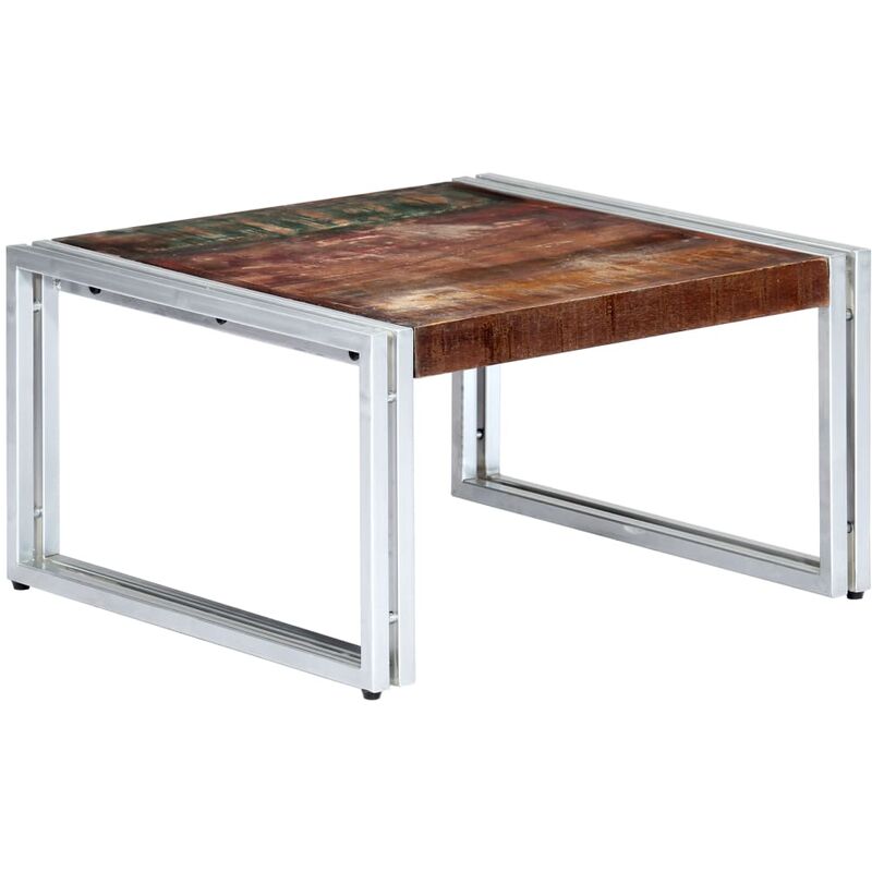 

Mesa de centro de madera maciza reciclada 60x60x35 cm