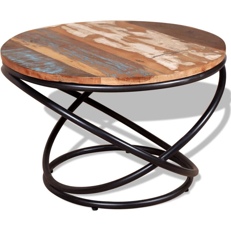 

Mesa de centro de madera maciza reciclada 60x60x40 cm