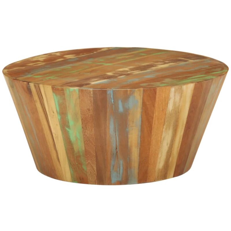 

Mesa de centro de madera maciza reciclada Ø65x31 cm