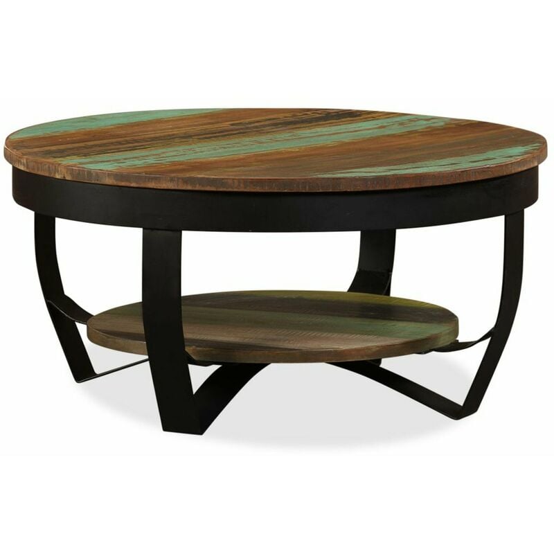 

Mesa de centro de madera maciza reciclada 65x32 cm