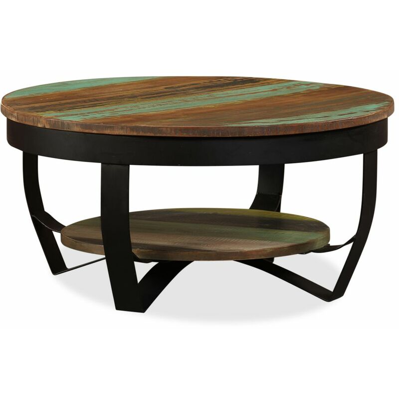 

Mesa de centro de madera maciza reciclada 65x32 cm