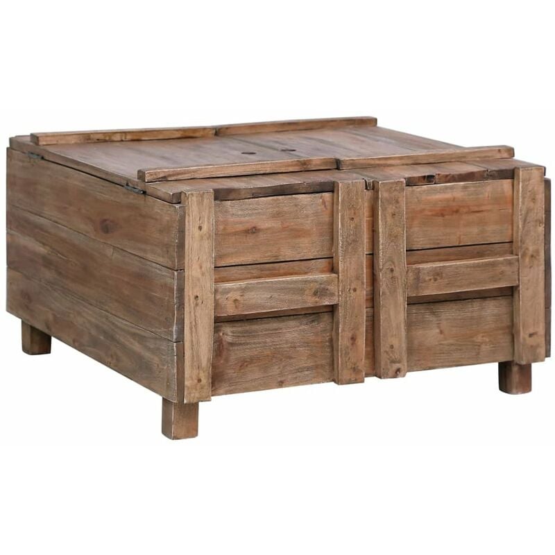 

Mesa de centro de madera maciza reciclada 65x65x38 cm