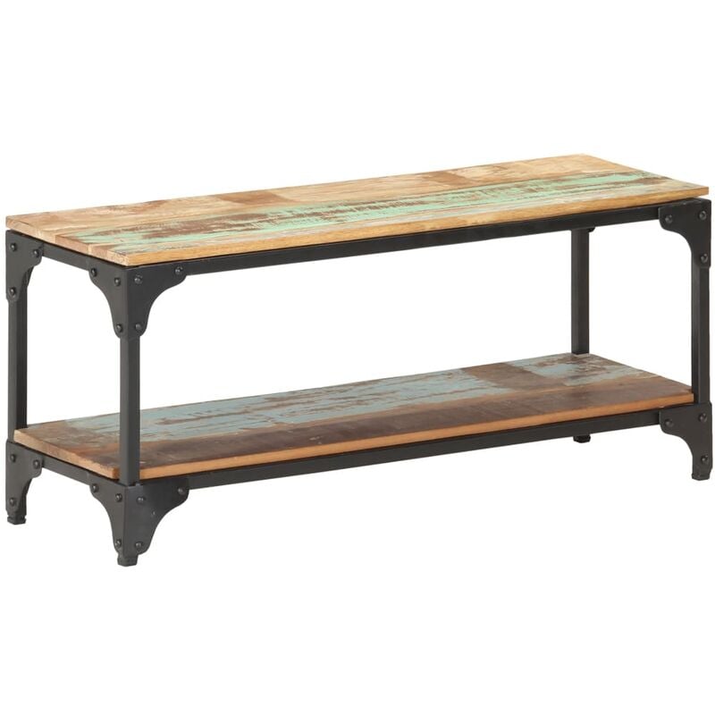 

Mesa de centro de madera maciza reciclada 90x30x40 cm